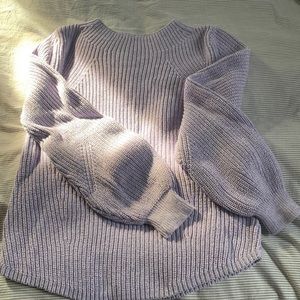 Lavender Gap Shaker Crew Sweater